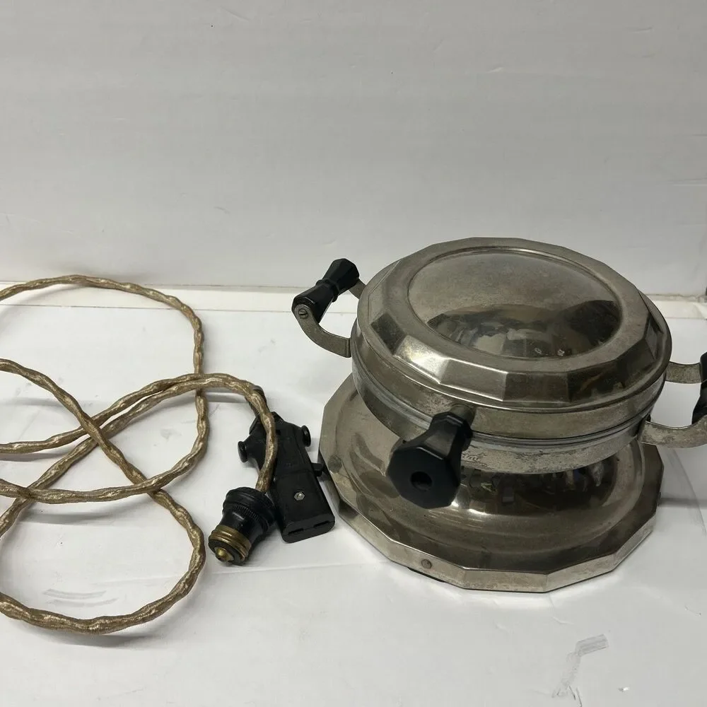 Vtg 1920s Hotpoint Waffle Iron Metal Bake Gauge Model 126Y153 With Original Cord